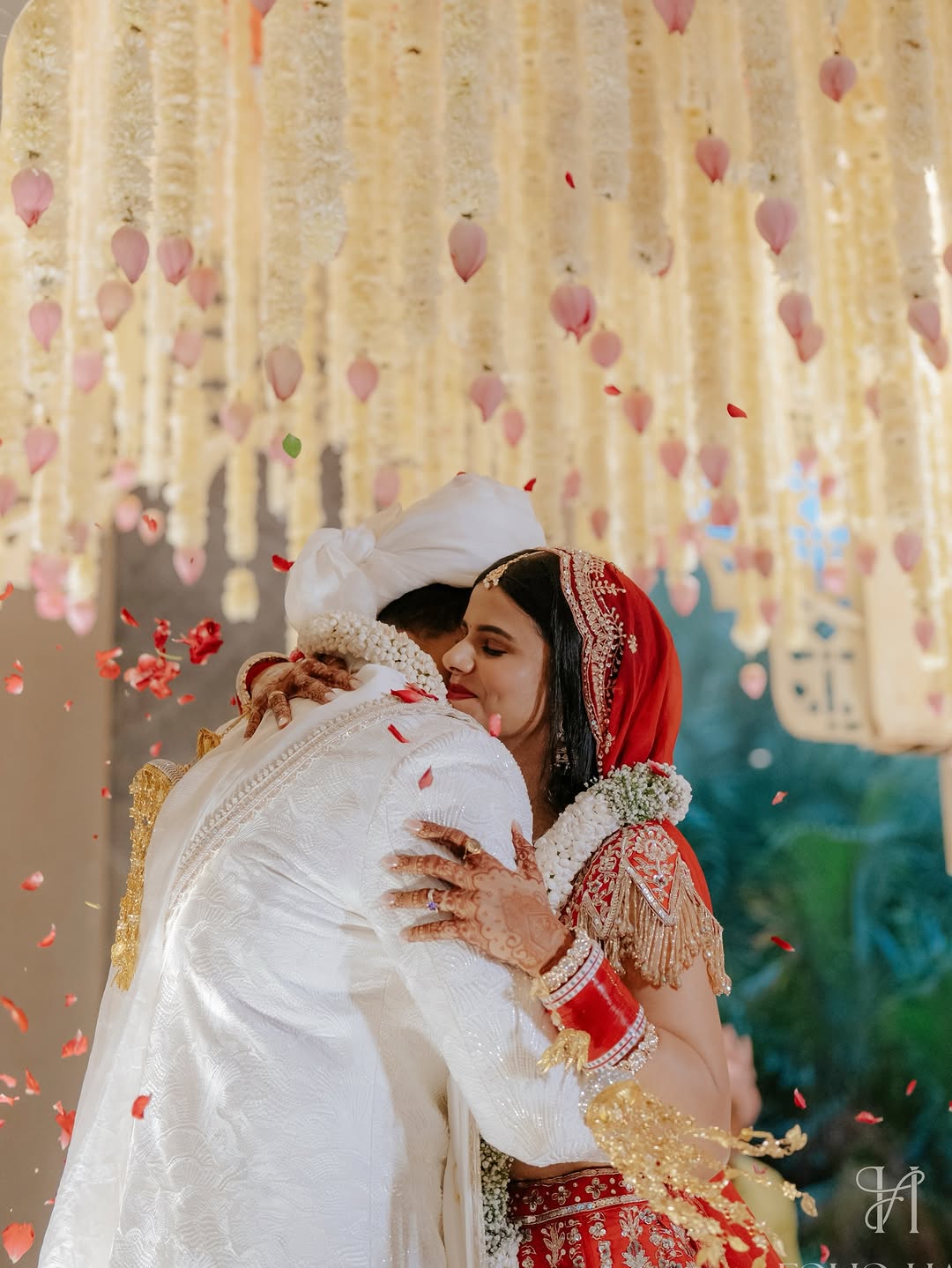 Bride in dupatta